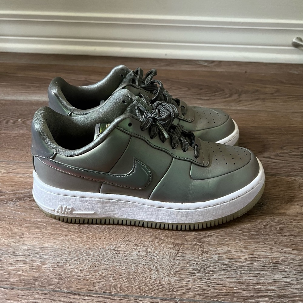 Womens Nike size 8 green iridescent Air Forces